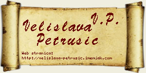 Velislava Petrušić vizit kartica